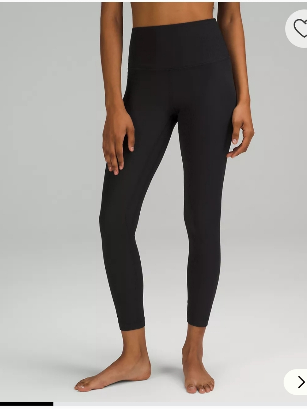 Lululemon Align Leggings Ribbed Black 25 Inch Size 10